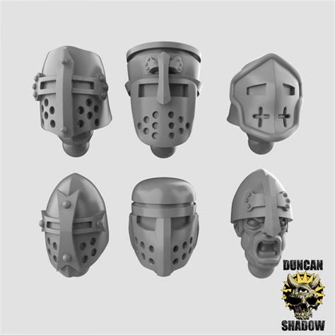 3D Printable Crusader Helmets (pre supported) by Duncan Shadow