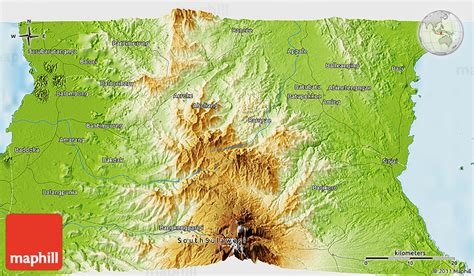 Physical 3D Map of Pangea