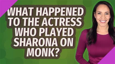 What happened to the actress who played Sharona on Monk? - YouTube