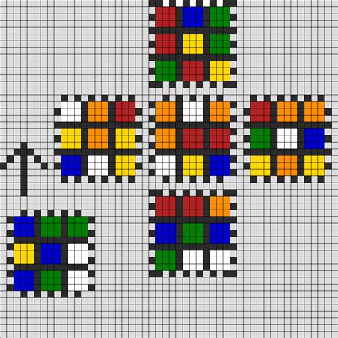 Rubiks Cube Perler Layout Perler Bead Pattern | Bead Sprites | Misc ...