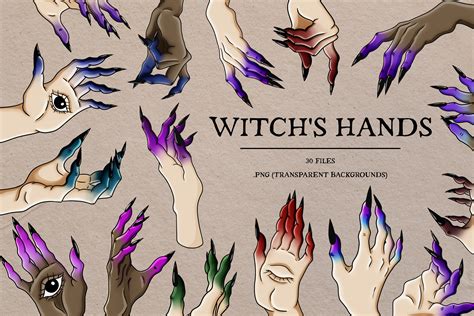 Witch hands clipart Witch clipart witch stickers black | Etsy