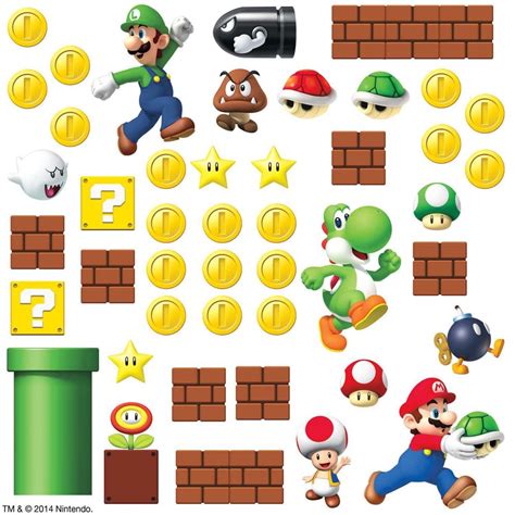 RoomMates Nintendo Super Mario Build A Scene Peel And Stick Wall Decals ...