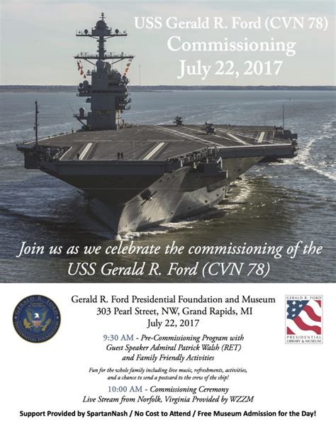 USS Gerald R. Ford Commissioning Ceremony streamed live at the Museum ...