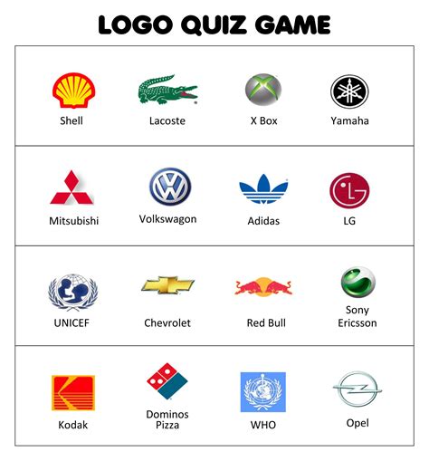 Free Printable Guess The Logo Game - Printable Form, Templates and Letter