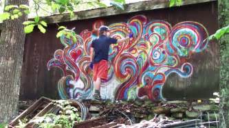 Spray Paint Swirl Art on a Wall (Graffiti? Doodling with Spray Paint ...