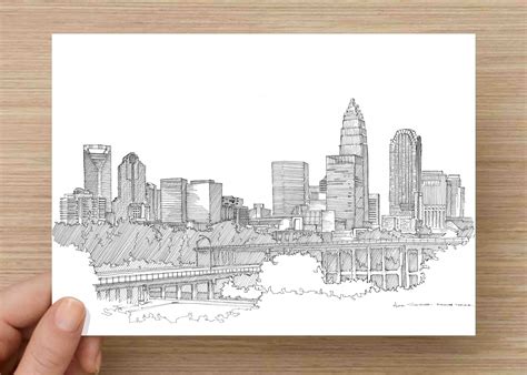 Charlotte Skyline Drawing at PaintingValley.com | Explore collection of ...