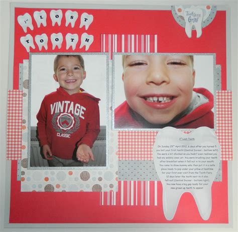 Layout: 1st lost tooth | Kids scrapbook, Baby scrapbook, Family scrapbook