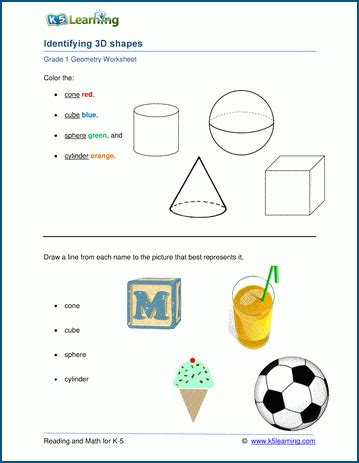 3D Shapes Worksheets | K5 Learning