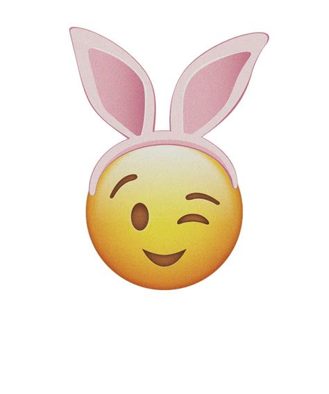 Wink Emoji With Easter Bunny Ears Easter Holiday Art Print by Fresh ...