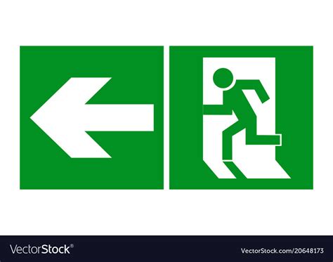 Safe sign the exit icon emergency exit green Vector Image