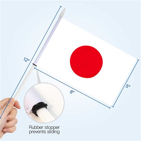 Japan Mini Flag 12 Pack - 5x8 Inch with Solid Pole & Spear Top - Anley ...