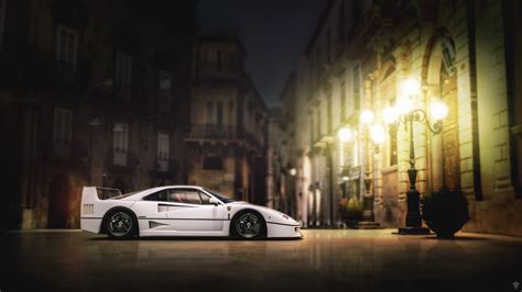 White Ferrari F40 Wallpaper