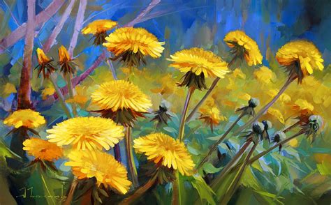 At The Dandelion. Painting by Alexey Shalaev