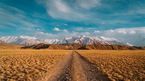 Download wallpaper 1920x1080 desert, landscape, blue skyline, mountains ...