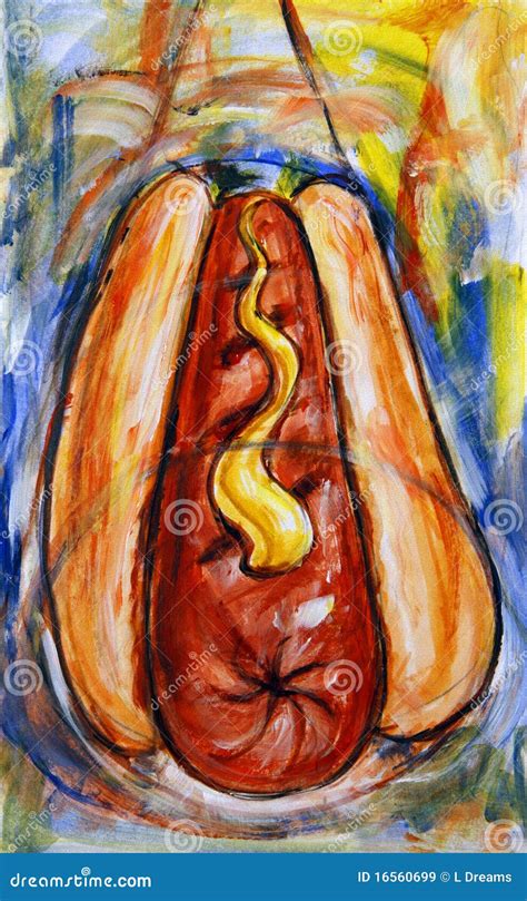 Hot Dog Painting Royalty Free Stock Images - Image: 16560699