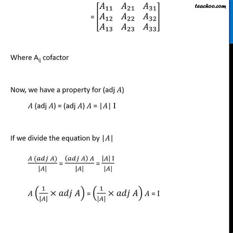 Finding Inverse of Matrix using adjoint - Both 2x2 and 3x3 - Teachoo