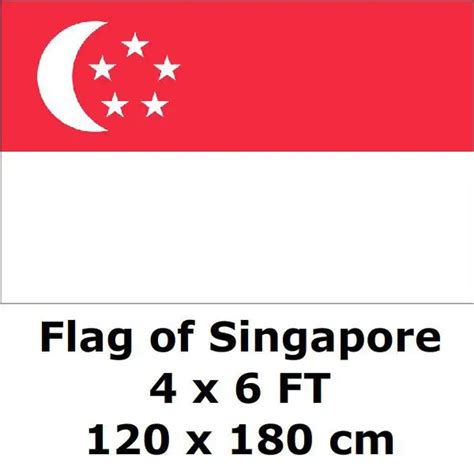 Bendera Singapura 120X180 CM 100D Poliester Besar Bendera Singapura dan ...