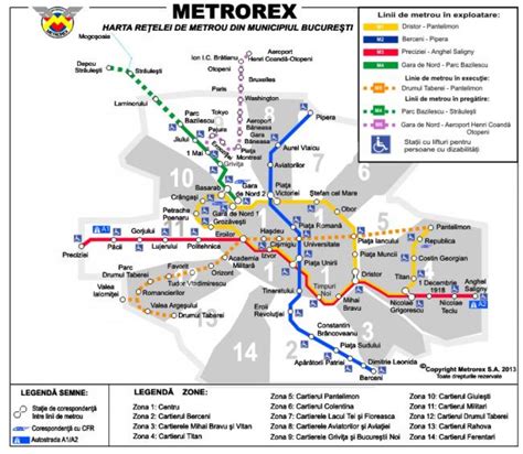 Bucharest metro map - Bucharest subway map (Romania)