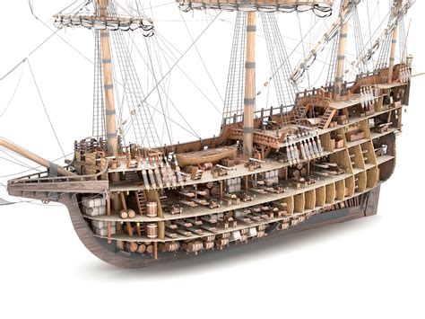 ArtStation - This 3D Galleon includes a fully detailed interior 01 ...