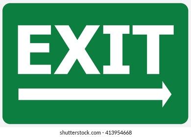 Green Exit Sign Vector Illustration Stock Vector (Royalty Free ...