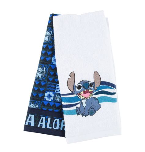 Disney Parks Stitch Aloha Greeting Cotton Dish Towels Set New with Tag ...