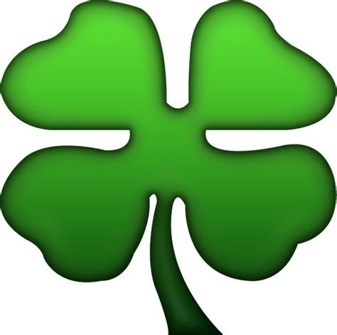 Download Four Leaf Clover Emoji Image in PNG | Emoji Island