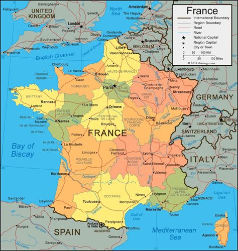 Map of France: offline map and detailed map of France