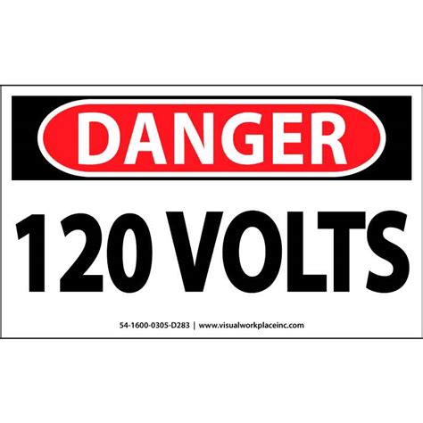 OSHA PolyLabel: Danger - 120 Volts, 5pk - Visual Workplace, Inc.