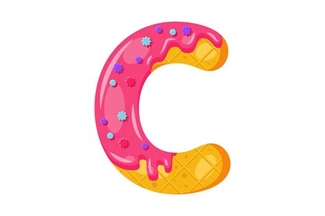 Donut cartoon C letter illustration | Unique Illustrator Add-Ons ...