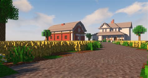 Farmhouse and barn : r/Minecraft