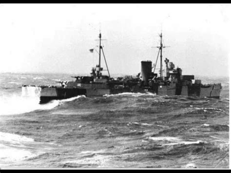 HMS Ajax (22) the British Leander-class light cruiser which took part ...