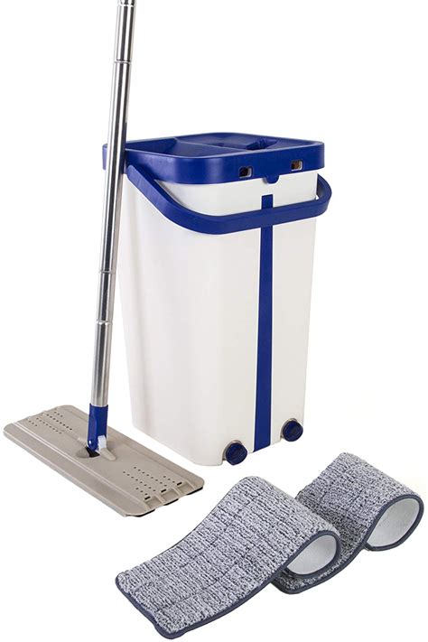 Self-Cleaning Flat Mop and Bucket Set | 360 Swivel Head Mop With ...