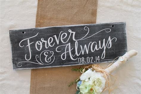 Forever and Always wedding sign with est. date rustic wedding