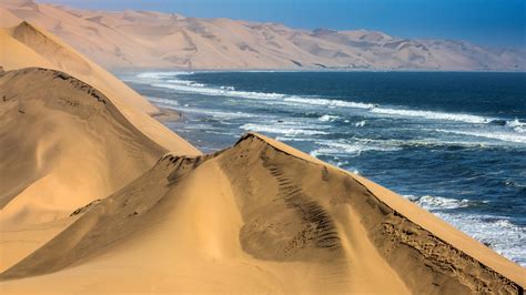 Landscape Of Desert Dune Namibia Ocean Sand HD Nature Wallpapers | HD ...