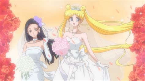 Sailor Moon Crystal Act 5 – Yumiko and Usagi in wedding dresses ...