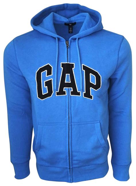 Men GAP Mens Fleece Arch Logo Zip Up Hoodie Clothing