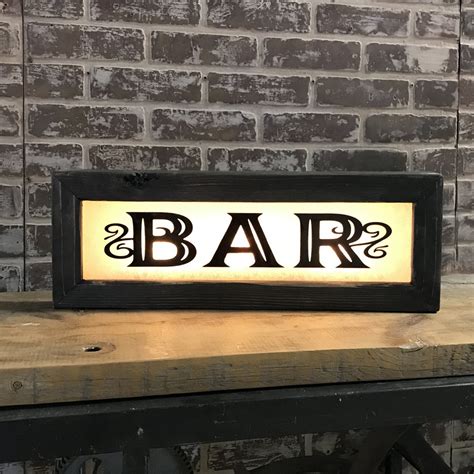 Vintage Style lighted bar signs - back lit signs for home bar wine ...