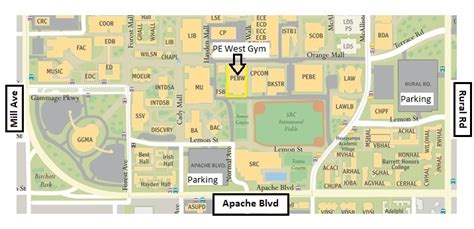 Asu Tempe Campus Map Pdf - United States Map