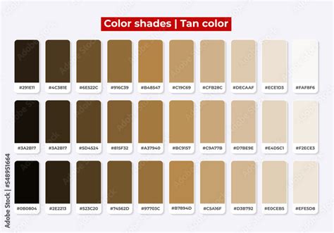 Color palette, Tan/brown color shades, Color harmony, Set of trendy ...