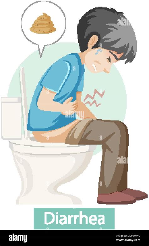 Cartoon character with diarrhea symptoms illustration Stock Vector ...