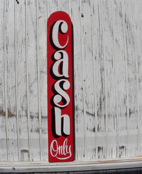 Cash Only Sign, shop owner sign, wooden hand painted exterior use ...