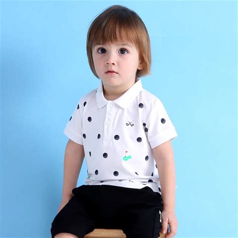 kids polo shirts polka dot short sleeve summer baby clothing polo boys ...