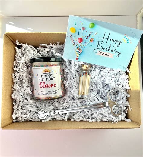 Happy Birthday Cake Candle Gift Set, Custom Birthday Candle Gift ...