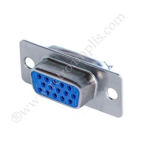 DB15 female connector, 15 pins, 5A - Retroamplis