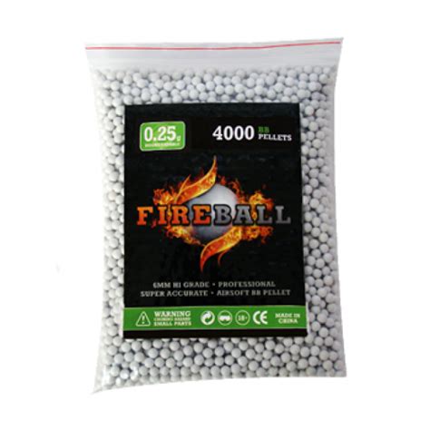 Fireball biodegradable BB pellets 4000 x 0.25g in bag - bbguns4less