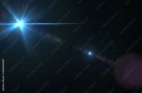 lens flares for photography and anamorphic lens flare Stock Photo ...