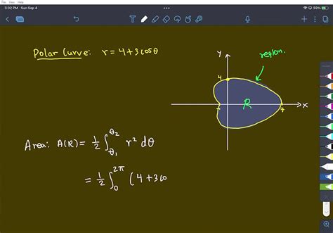 SOLVED: Find the area inside the cardioid r=4+3cos(θ). Area=