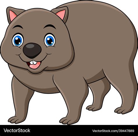 Cute wombat animal cartoon Royalty Free Vector Image