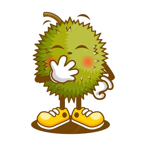 Premium Vector | A cartoon of a durian character with a face laugh