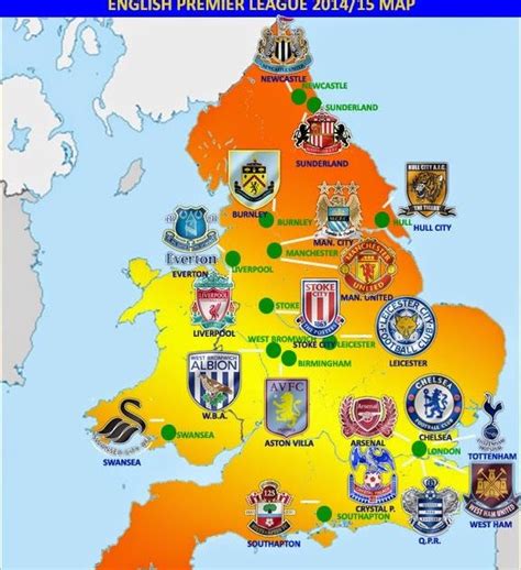 Map Of Epl Teams